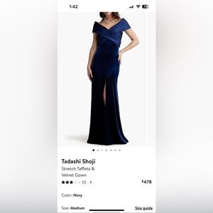 Tadashi Shoji
Stretch Taffeta &
Velvet Gown